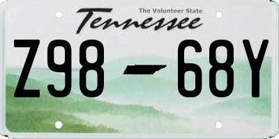 TN license plate Z9868Y