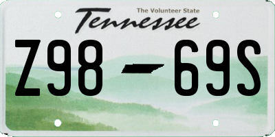 TN license plate Z9869S