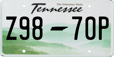 TN license plate Z9870P