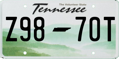 TN license plate Z9870T