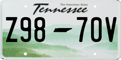 TN license plate Z9870V