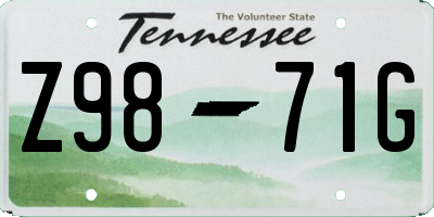 TN license plate Z9871G