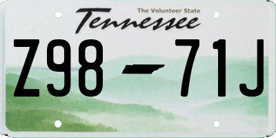 TN license plate Z9871J