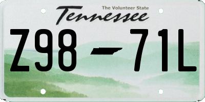 TN license plate Z9871L