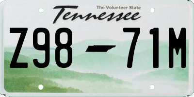 TN license plate Z9871M