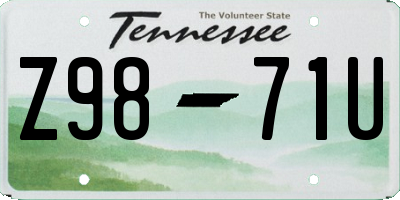 TN license plate Z9871U