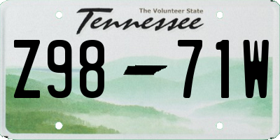 TN license plate Z9871W