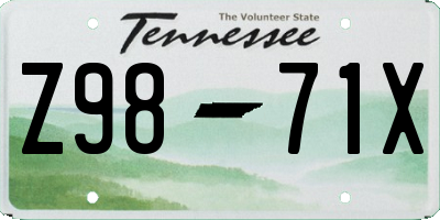TN license plate Z9871X