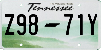 TN license plate Z9871Y