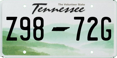 TN license plate Z9872G