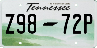 TN license plate Z9872P