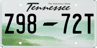 TN license plate Z9872T