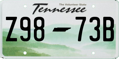 TN license plate Z9873B