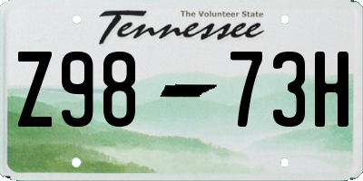 TN license plate Z9873H