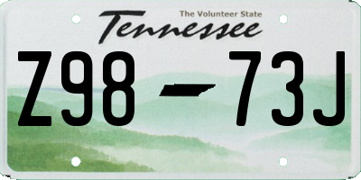 TN license plate Z9873J