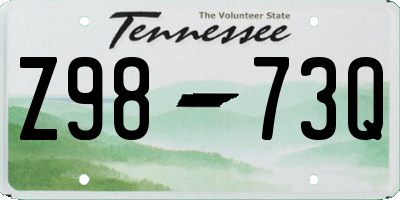 TN license plate Z9873Q