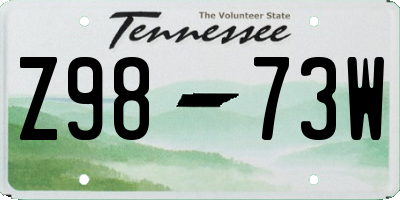 TN license plate Z9873W