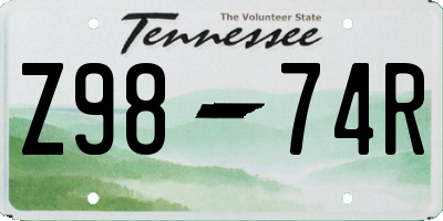 TN license plate Z9874R