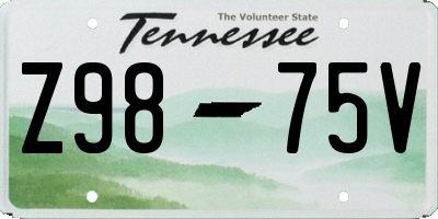 TN license plate Z9875V