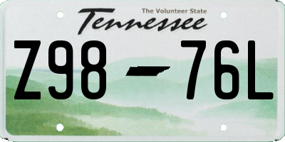 TN license plate Z9876L