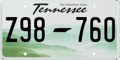 TN license plate Z9876O