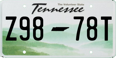 TN license plate Z9878T