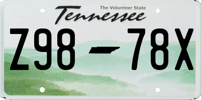 TN license plate Z9878X