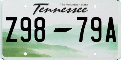 TN license plate Z9879A