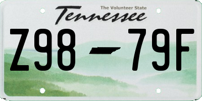 TN license plate Z9879F