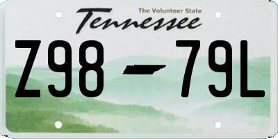 TN license plate Z9879L