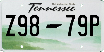 TN license plate Z9879P