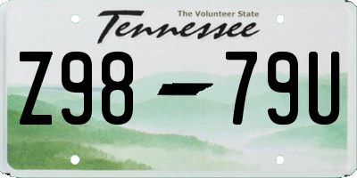 TN license plate Z9879U