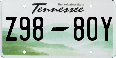 TN license plate Z9880Y