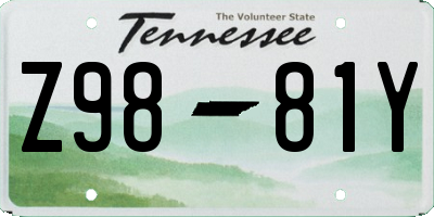 TN license plate Z9881Y