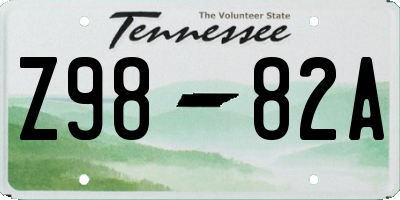 TN license plate Z9882A