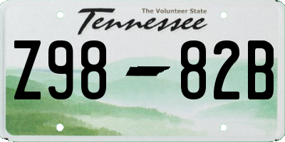 TN license plate Z9882B