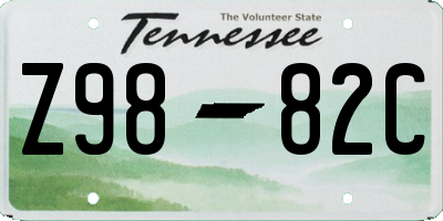 TN license plate Z9882C