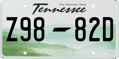 TN license plate Z9882D