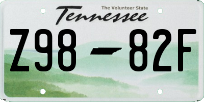 TN license plate Z9882F