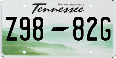 TN license plate Z9882G