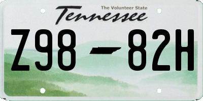 TN license plate Z9882H