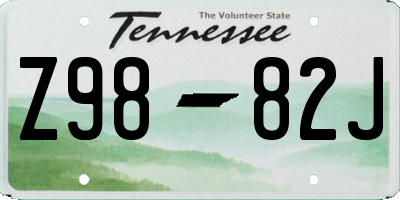 TN license plate Z9882J