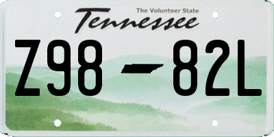 TN license plate Z9882L