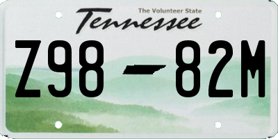 TN license plate Z9882M