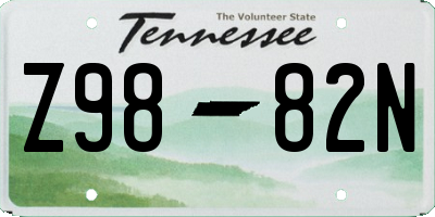 TN license plate Z9882N