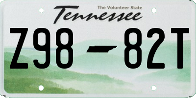 TN license plate Z9882T