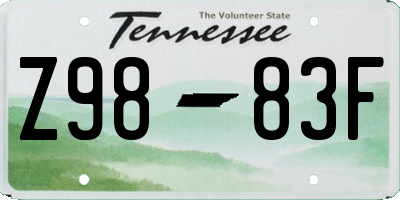 TN license plate Z9883F