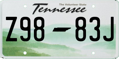 TN license plate Z9883J