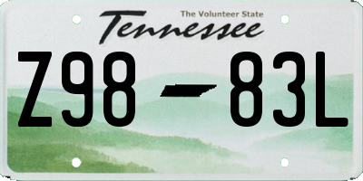 TN license plate Z9883L