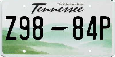 TN license plate Z9884P